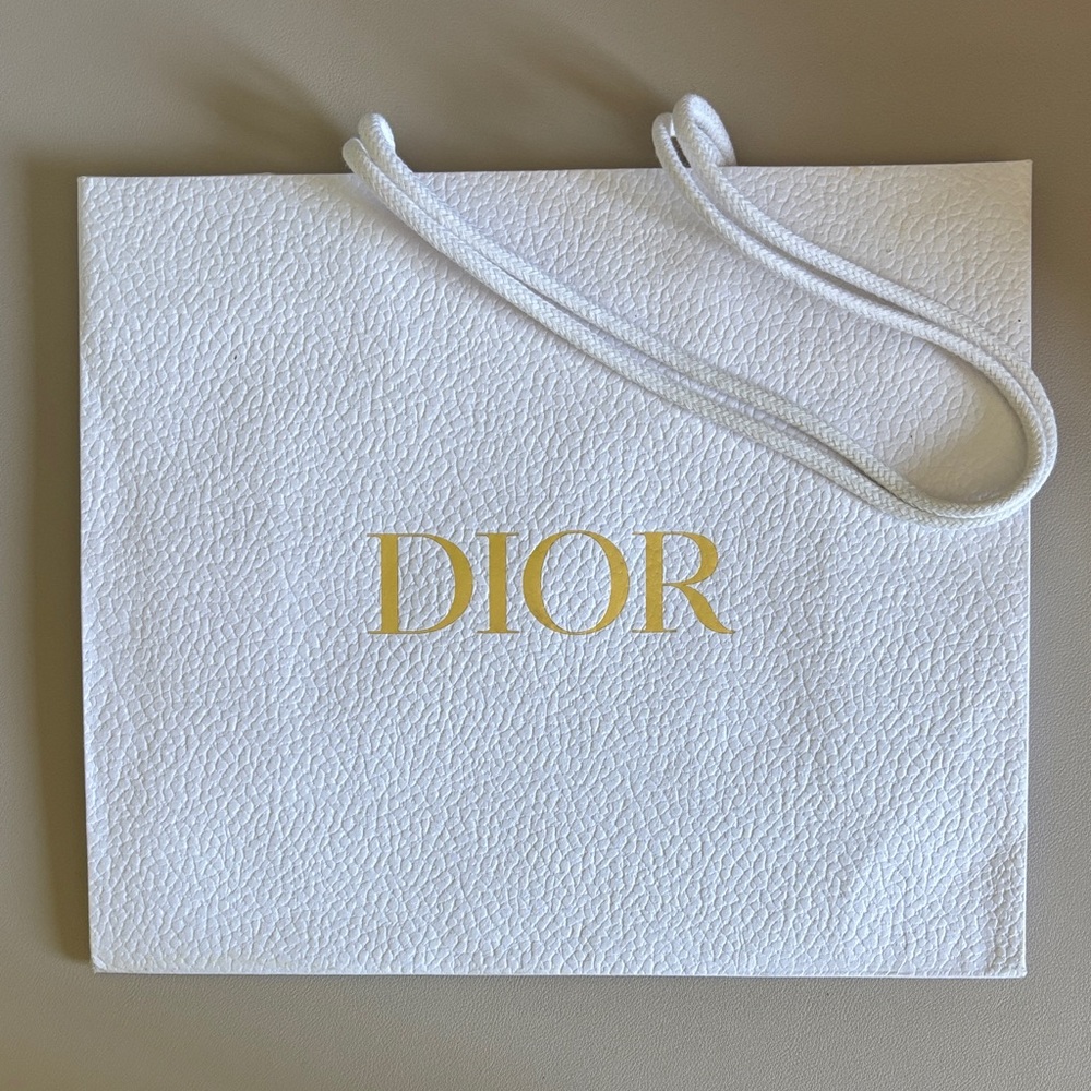 Dior White and Gold Tote Shopping Bag (from purchase in Paris)